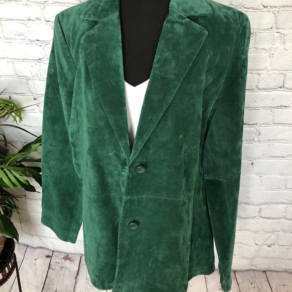 SIENNA Leather Suede Jacket Blazer Green NWOT 14 - Picture 8 of 13